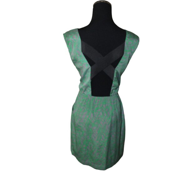 SALE Prevett Criss Cross Back Green Gray Lightweight Dress Small S Pre-Loved - Picture 4 of 15